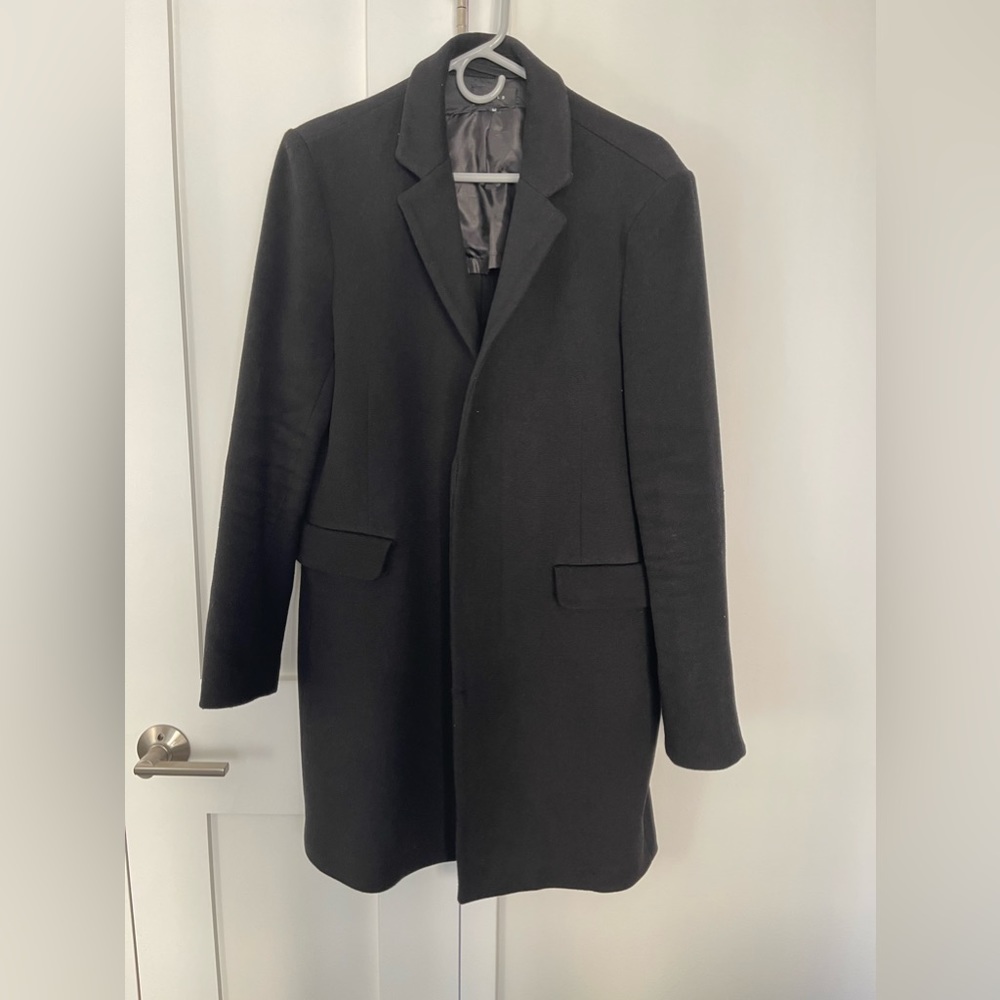 Black wool winter coat